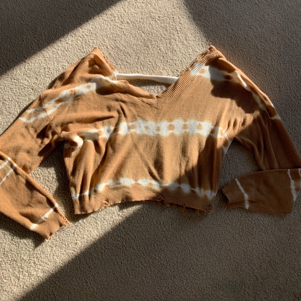 Aerie cropped tie dye slouchy sweater